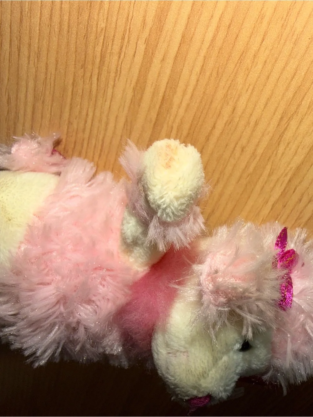 Vintage Pink Plush Poodle Keychain for Small Pets and Accessories